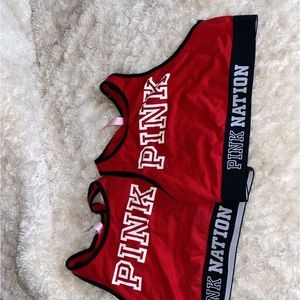 Victoria secret pink red sports bra